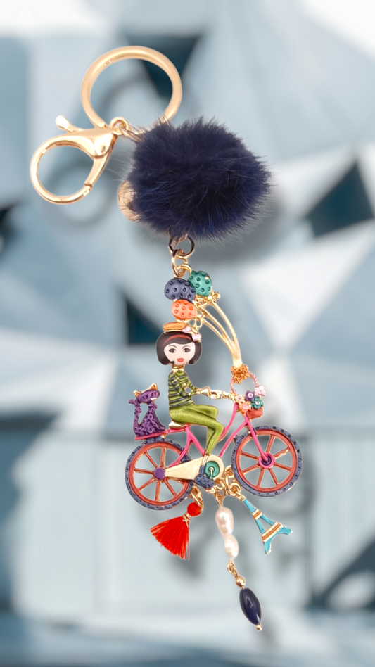 Portachiavi Ragazza in Bicicletta 🚴🏻‍♀️