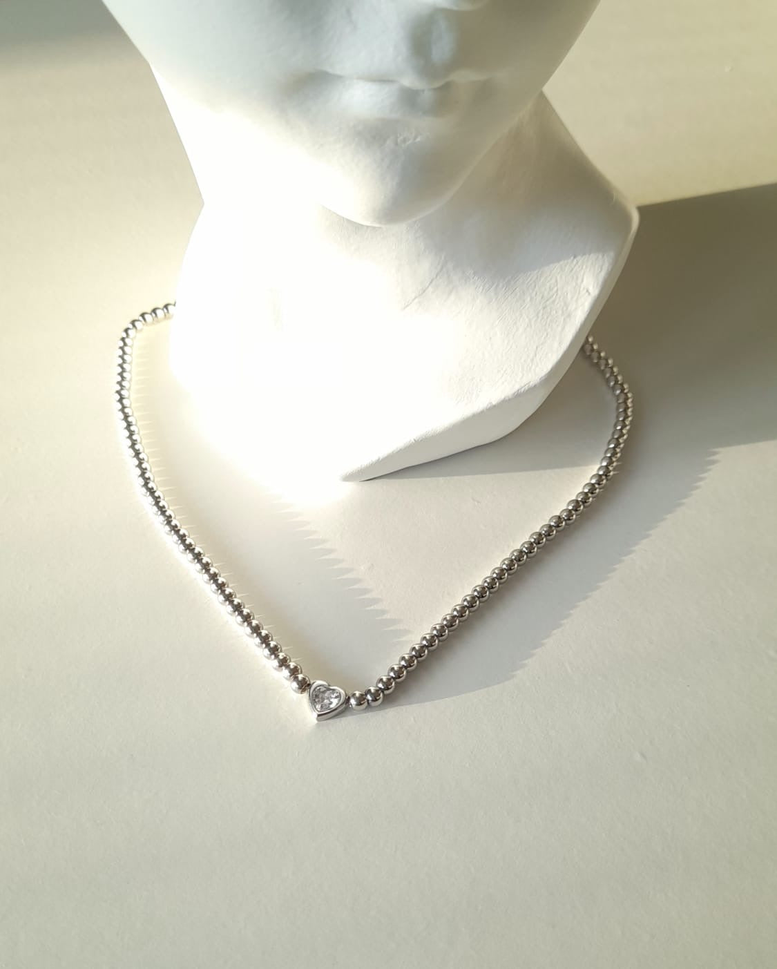 A006 Collana a pallini e cuore ♥️